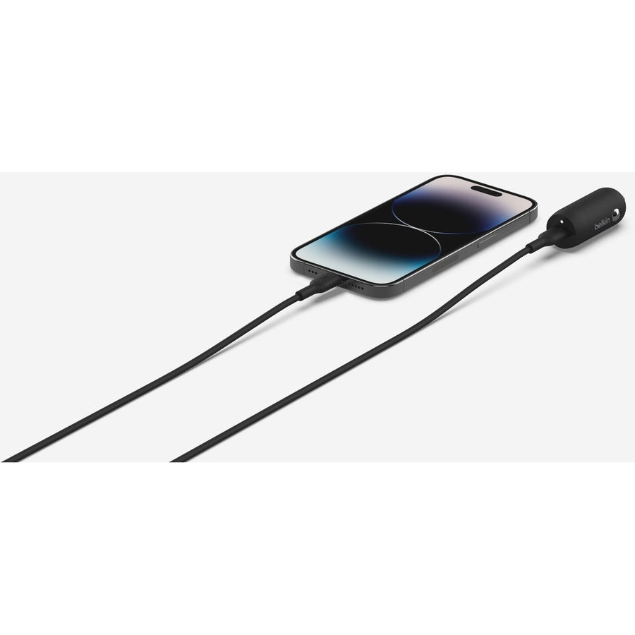 Belkin Boost↑Charge™ 30W Fast Car Charger, Compact Design w/USB-C Power Delivery Port, Universal Compatibility for iPhone 14, Galaxy S23, Note Series, and More - Black - CCA004btBK