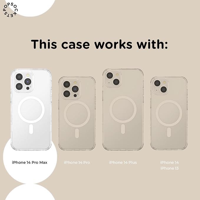 PopSockets iPhone 14 Pro Max Phone Case with MagSafe, Wireless Charging Compatible, Bookish - Storied Shelves
