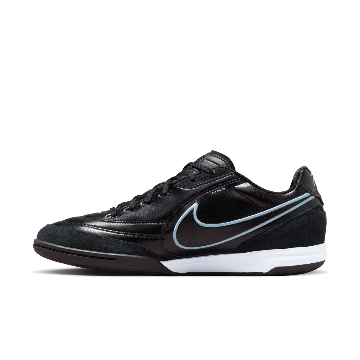 Nike Tiempo Streetgato IN Indoor/Court Low-Top Soccer Shoes- Black/Obsidian/Ice Blue