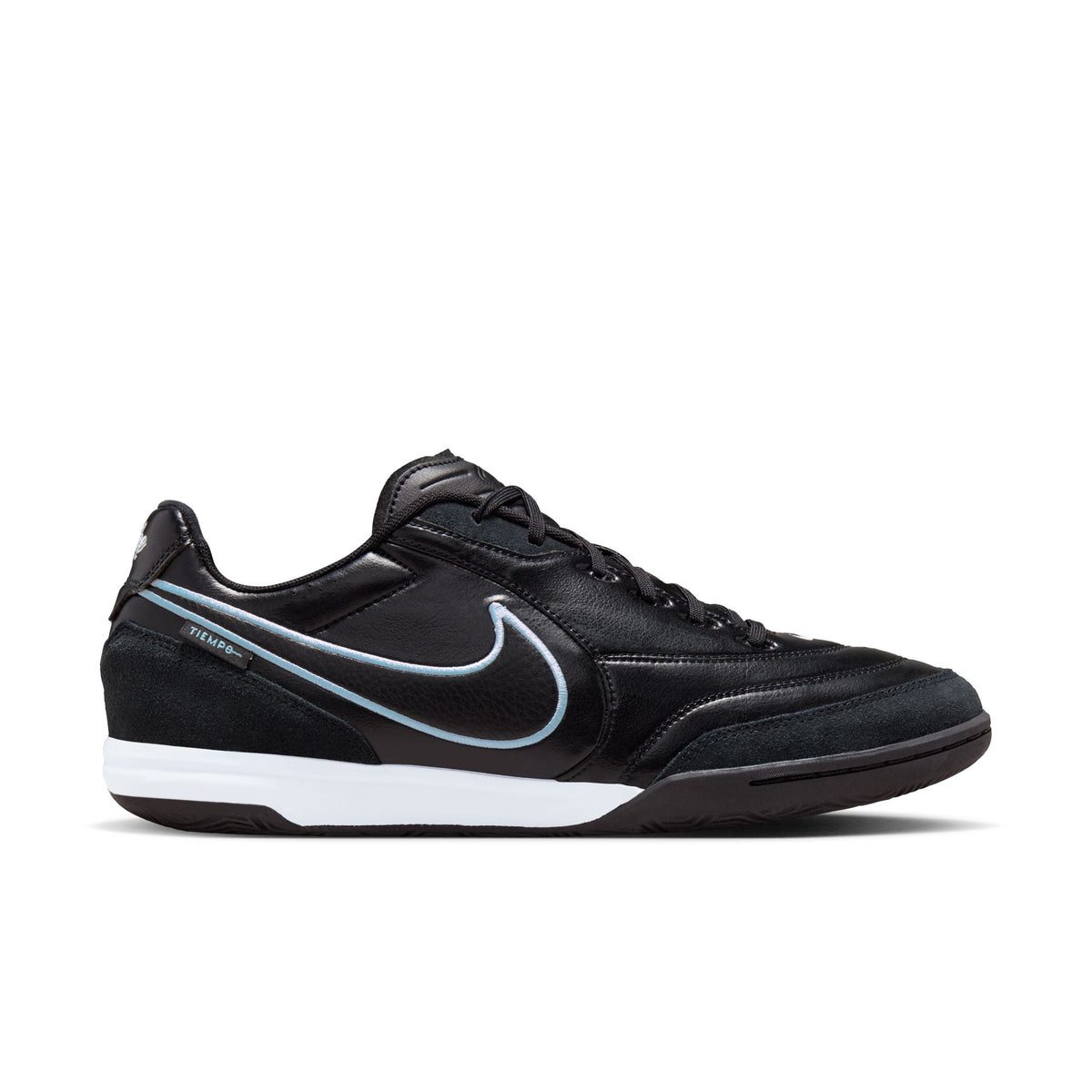 Nike Tiempo Streetgato IN Indoor/Court Low-Top Soccer Shoes- Black/Obsidian/Ice Blue