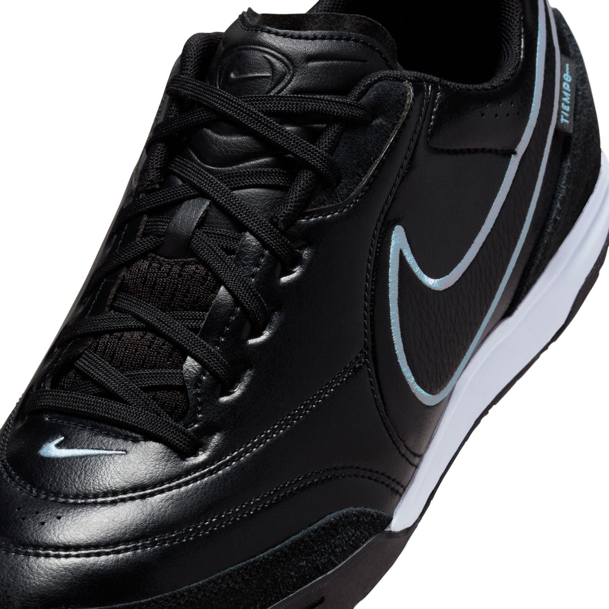 Nike Tiempo Streetgato IN Indoor/Court Low-Top Soccer Shoes- Black/Obsidian/Ice Blue