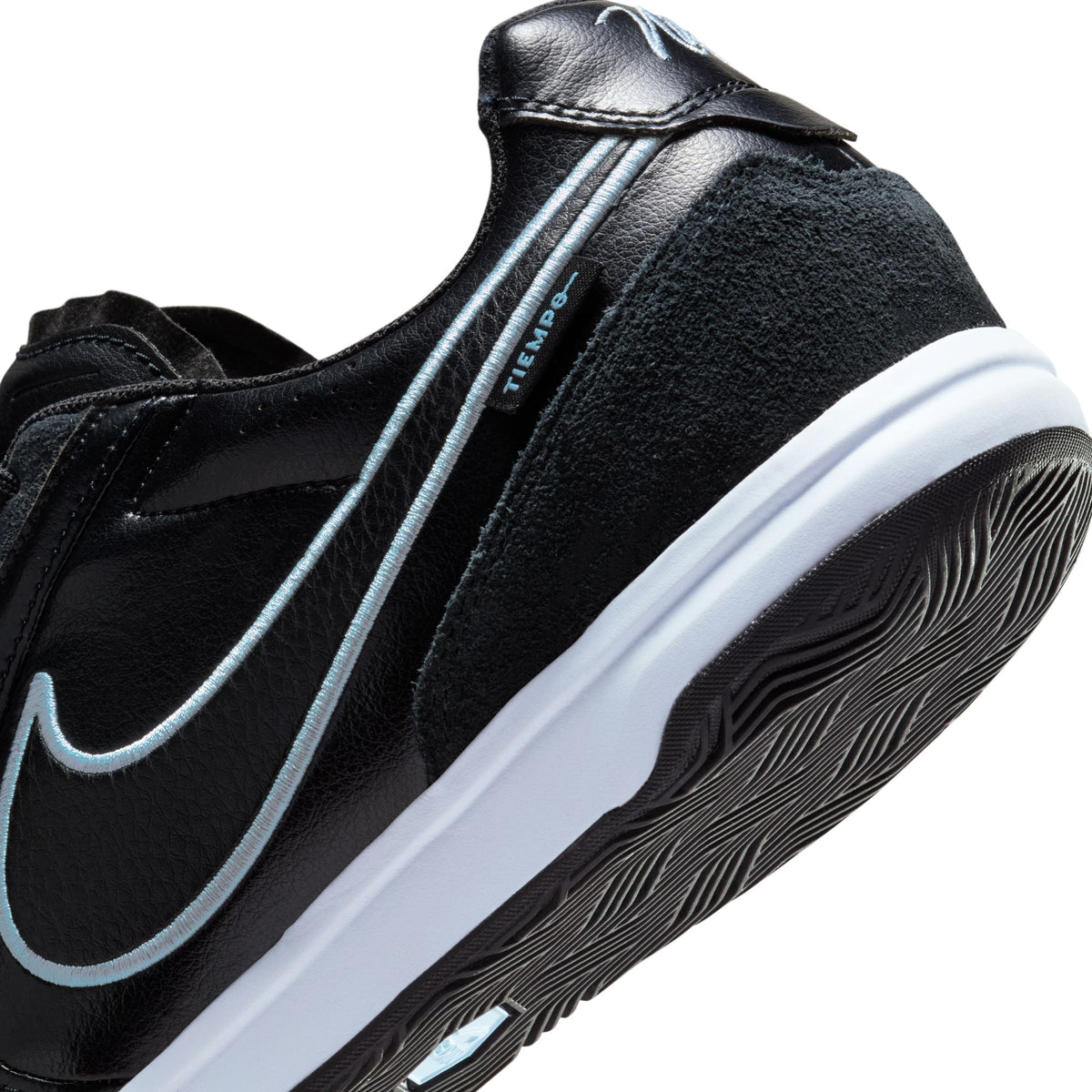 Nike Tiempo Streetgato IN Indoor/Court Low-Top Soccer Shoes- Black/Obsidian/Ice Blue