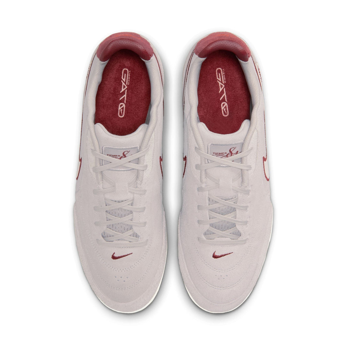 Nike Tiempo Streetgato PRM IN Indoor/Court Low-Top Soccer Shoes- Moon Particle/Chalk/Team Red