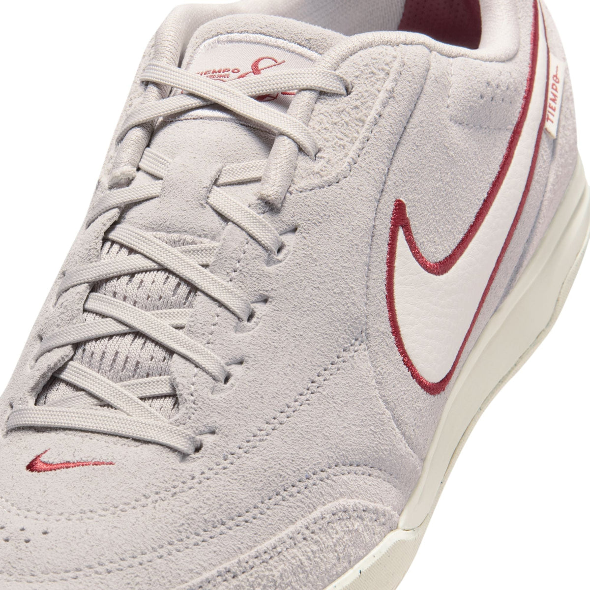 Nike Tiempo Streetgato PRM IN Indoor/Court Low-Top Soccer Shoes- Moon Particle/Chalk/Team Red