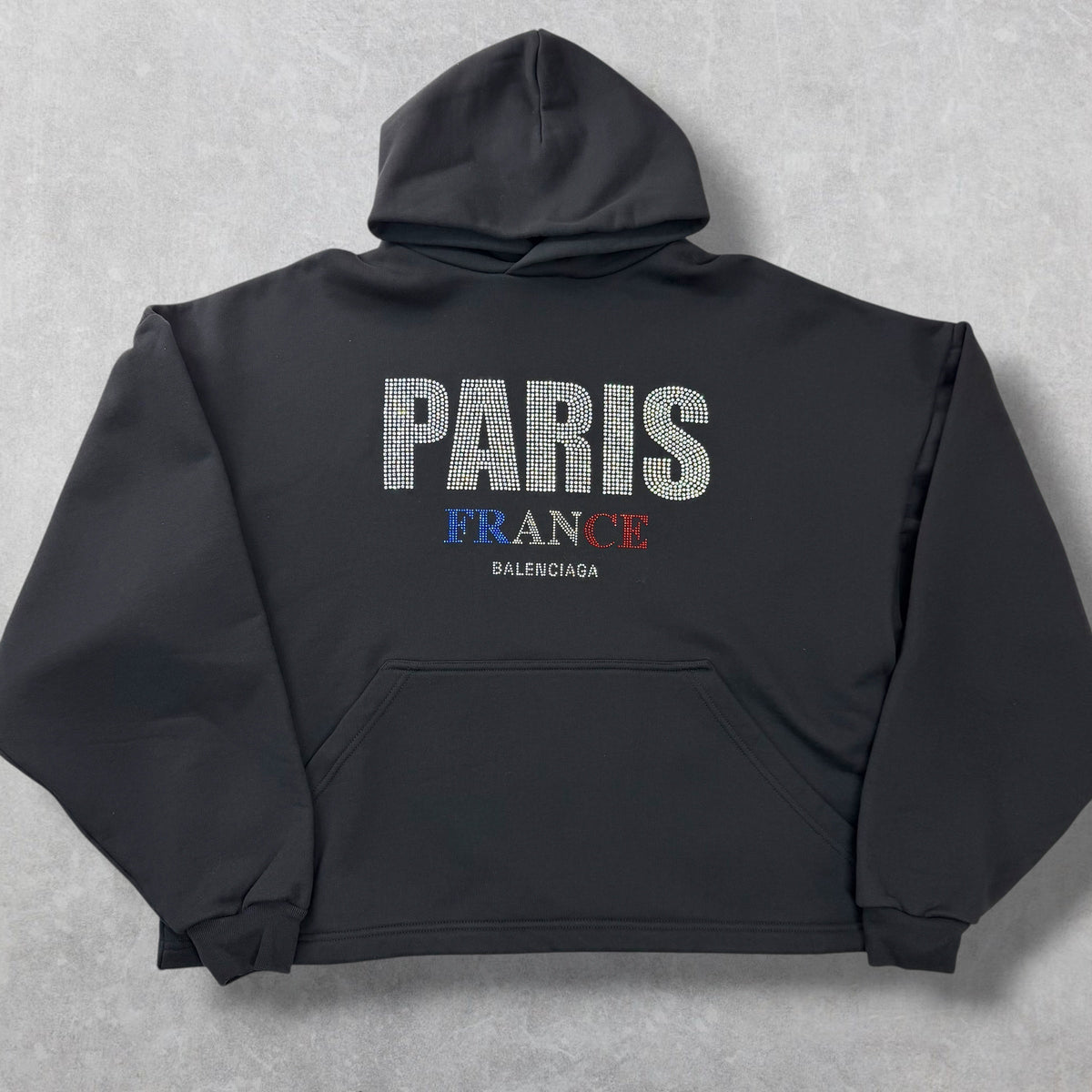 Balenciaga Paris Strass Cropped Hoodie Women