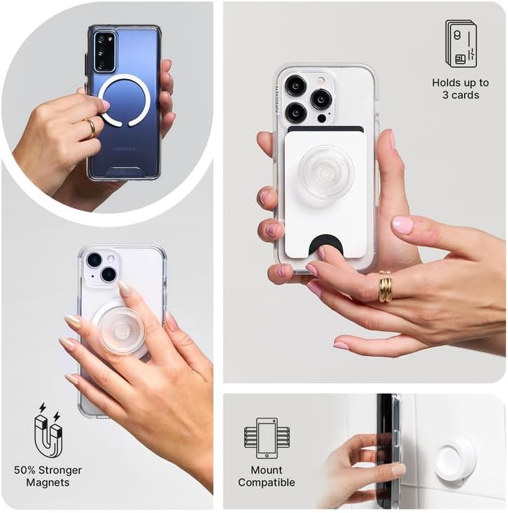 PopSockets iPhone 14 Phone Case with MagSafe, Wireless Charging Compatible, Black - iPhone 14 MS Black Translucent