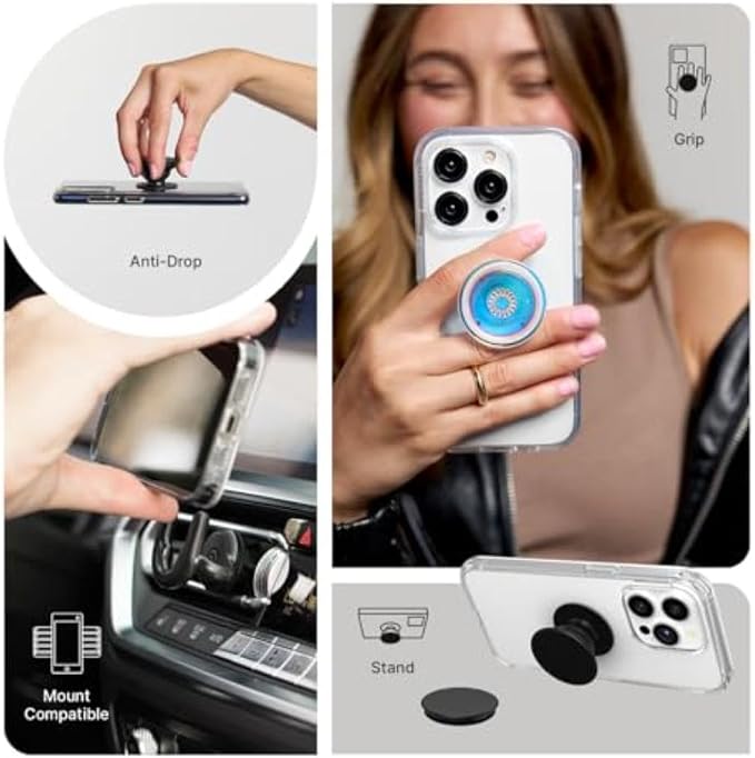 PopSockets iPhone 15 Pro Phone Case with MagSafe, Wireless Charging Compatible, Bookish - Mirror Curse Breaker